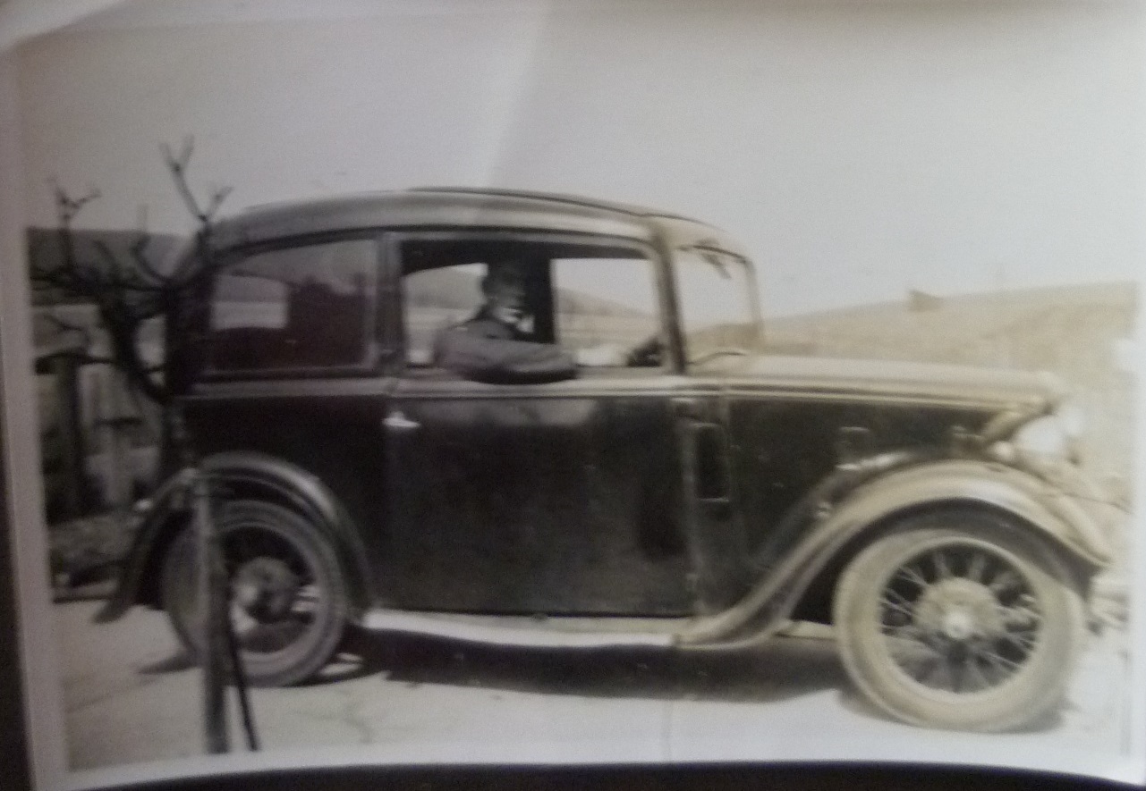 Edwin C F Wooster in his Car